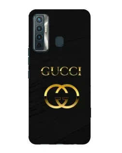 Чехол для TECNO Camon 17 с картинкой «Золотой логотип Gucci»