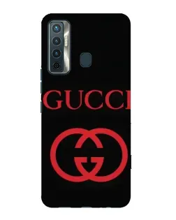 Чехол для TECNO Camon 17 с картинкой «Gucci — красный логотип»