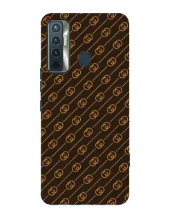 Чехол для TECNO Camon 17 с картинкой «Gucci — золотые диагонали»