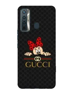 Чехол для TECNO Camon 17 с картинкой «Минни Маус Gucci — черный»