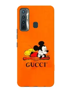 Чехол для TECNO Camon 17 с картинкой «Микки Маус Gucci — оранж»