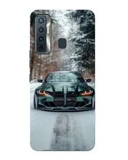 Чехол для TECNO Camon 17 с картинкой «BMW в зимнем лесу»