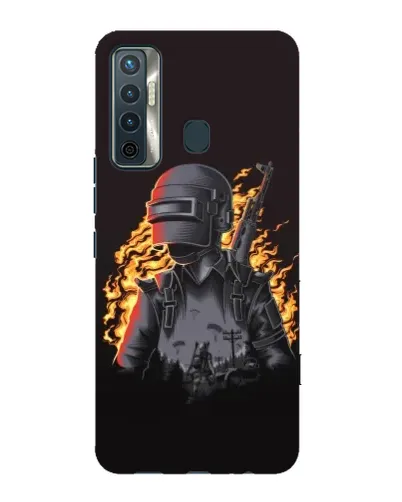 Чехол для TECNO Camon 17 с картинкой «PUBG — огненный силуэт» Чехол для TECNO Camon 17 с картинкой «PUBG — огненный силуэт»