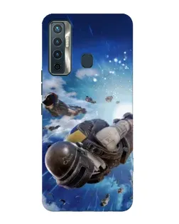 Чехол для TECNO Camon 17 с картинкой «Десант PUBG — прыжок»