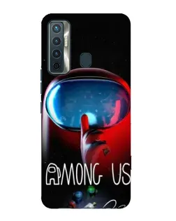 Чехол для TECNO Camon 17 с картинкой «Красный импостер — макро»