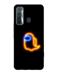 Чехол для TECNO Camon 17 с картинкой «Among Us неоновое сияние»