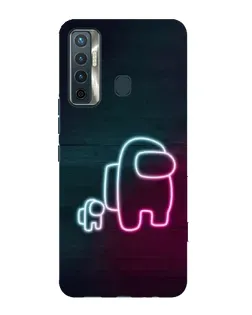 Чехол для TECNO Camon 17 с картинкой «Among Us неон-арт»
