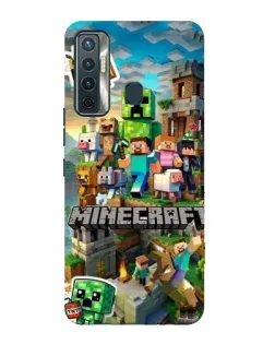 Чехол для TECNO Camon 17 с картинкой «Замок Minecraft»