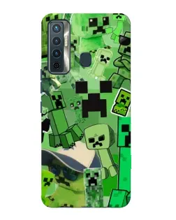 Чехол для TECNO Camon 17 с картинкой «Криперы Minecraft»