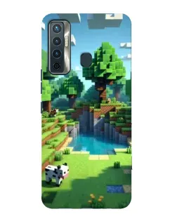 Чехол для TECNO Camon 17 с картинкой «Minecraft летний день»