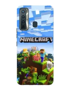 Чехол для TECNO Camon 17 с картинкой «Minecraft классический мир»