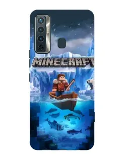 Чехол для TECNO Camon 17 с картинкой «Minecraft ледяной мир»