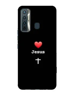 Чехол для TECNO Camon 17 с картинкой «Сердце - Jesus»