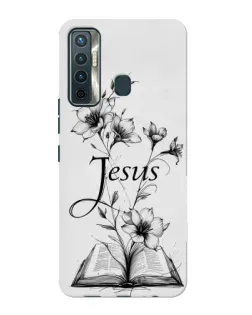 Чохол для TECNO Camon 17 з картинкою «Квіти та Біблія»