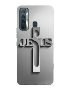 Чохол для TECNO Camon 17 з картинкою «Металевий хрест Jesus» Чохол для TECNO Camon 17 з картинкою «Металевий хрест Jesus»