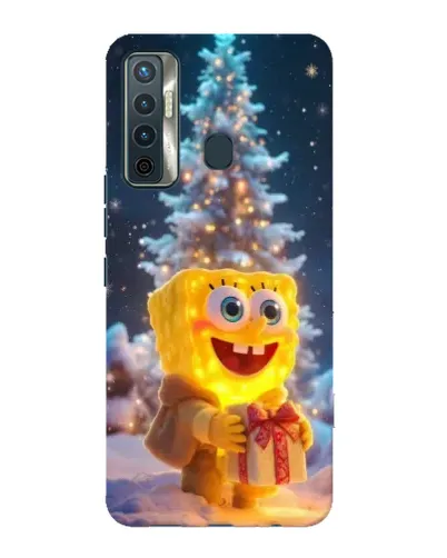 Чехол для TECNO Camon 17 с картинкой «Рождественский Спанч Боб» Чехол для TECNO Camon 17 с картинкой «Рождественский Спанч Боб»