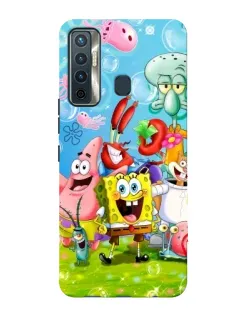 Чохол для TECNO Camon 17 з картинкою «Губка Боб та друзі»