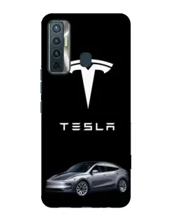 Чехол для TECNO Camon 17 с картинкой «Tesla Model Y»