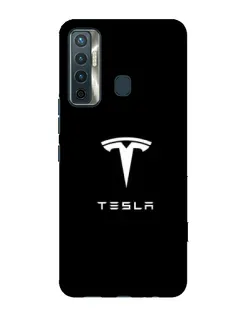 Чехол для TECNO Camon 17 с картинкой «Tesla White Logo»