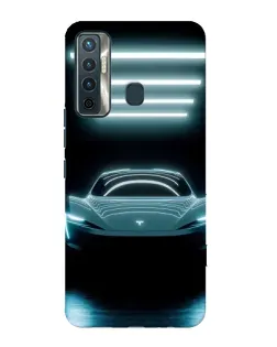 Чехол для TECNO Camon 17 с картинкой «Tesla в неоне»