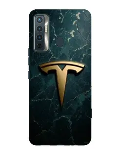Чехол для TECNO Camon 17 с картинкой «Мраморная Tesla Gold»