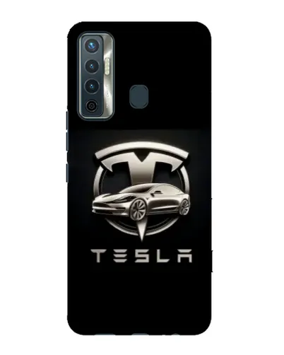 Чехол для TECNO Camon 17 с картинкой «Tesla — серебристое авто» Чехол для TECNO Camon 17 с картинкой «Tesla — серебристое авто»