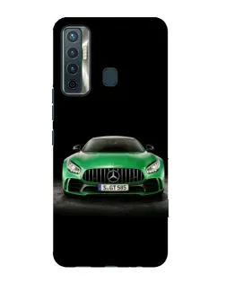 Чехол для TECNO Camon 17 с картинкой «Mercedes — неоновый лого»