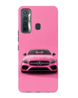 Чехол для TECNO Camon 17 с картинкой «Розовый Mercedes AMG»