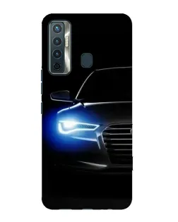 Чехол для TECNO Camon 17 с картинкой «Неоновый взгляд Audi»