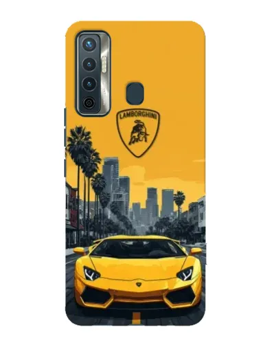 Чехол для TECNO Camon 17 с картинкой «Желтый Lamborghini город» Чехол для TECNO Camon 17 с картинкой «Желтый Lamborghini город»