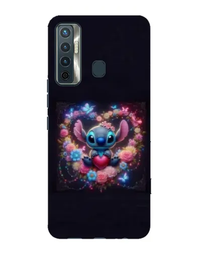 Чехол для TECNO Camon 17 с картинкой «Stitch в цветах» Чехол для TECNO Camon 17 с картинкой «Stitch в цветах»