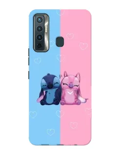 Чехол для TECNO Camon 17 с картинкой «Stitch и Angel Love»