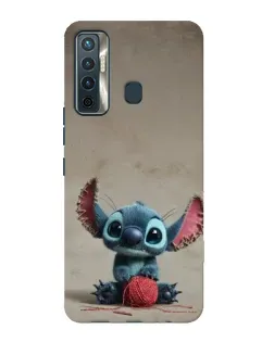 Чехол для TECNO Camon 17 с картинкой «Стич на коричневом фоне»