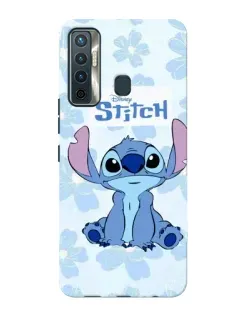 Чехол для TECNO Camon 17 с картинкой «Stitch среди цветов»