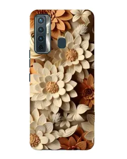 Чехол для TECNO Camon 17 с картинкой «Бежевый флористический декор»