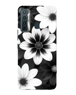 Чехол для TECNO Camon 17 с картинкой «Монохромные астры»