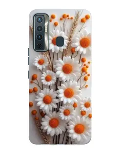 Чехол для TECNO Camon 17 с картинкой «Белые сухоцветы»