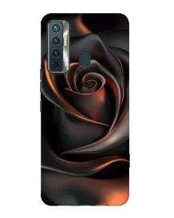 Чехол для TECNO Camon 17 с картинкой «Шелковая черная роза»