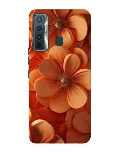 Чехол для TECNO Camon 17 с картинкой «Оранжевый макро цветок»