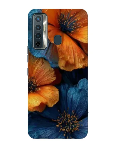 Чехол для TECNO Camon 17 с картинкой «Яркая сине-оранжевая флора» Чехол для TECNO Camon 17 с картинкой «Яркая сине-оранжевая флора»
