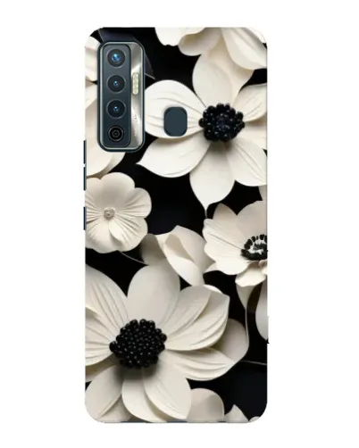 Чехол для TECNO Camon 17 с картинкой «Объемные белые цветы» Чехол для TECNO Camon 17 с картинкой «Объемные белые цветы»