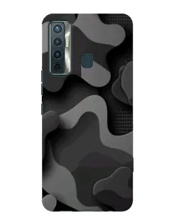 Чехол для TECNO Camon 17 с картинкой «Темный абстрактный камуфляж»