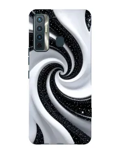 Чехол для TECNO Camon 17 с картинкой «Черно-белая спираль»
