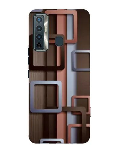Чехол для TECNO Camon 17 с картинкой «Коричневые объемные квадраты» Чехол для TECNO Camon 17 с картинкой «Коричневые объемные квадраты»
