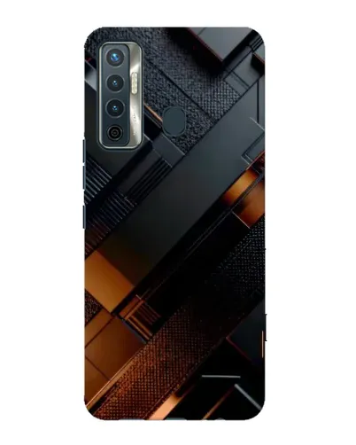 Чехол для TECNO Camon 17 с картинкой «Черные геометрические блоки» Чехол для TECNO Camon 17 с картинкой «Черные геометрические блоки»