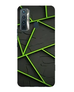 Чехол для TECNO Camon 17 с картинкой «Зеленые геометрические линии»