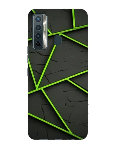 Чехол для TECNO Camon 17 с картинкой «Зеленые геометрические линии» Чехол для TECNO Camon 17 с картинкой «Зеленые геометрические линии»