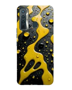 Чехол для TECNO Camon 17 с картинкой «Жидкое желтое золото»