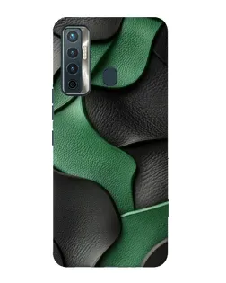 Чехол для TECNO Camon 17 с картинкой «Зеленые кожаные волны»