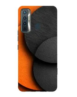 Чехол для TECNO Camon 17 с картинкой «Геометрия оранжевых кругов»